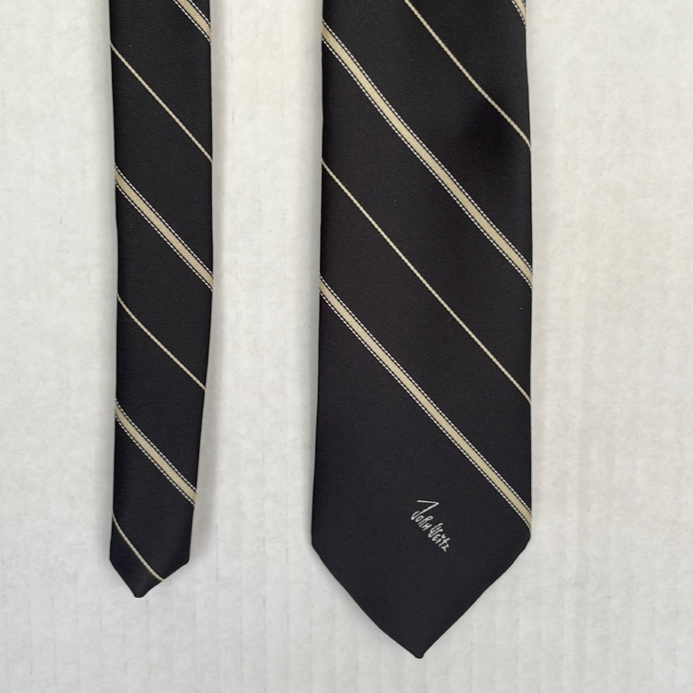 PIERRE Cardin Tie Mens Brown Yellow Stripe